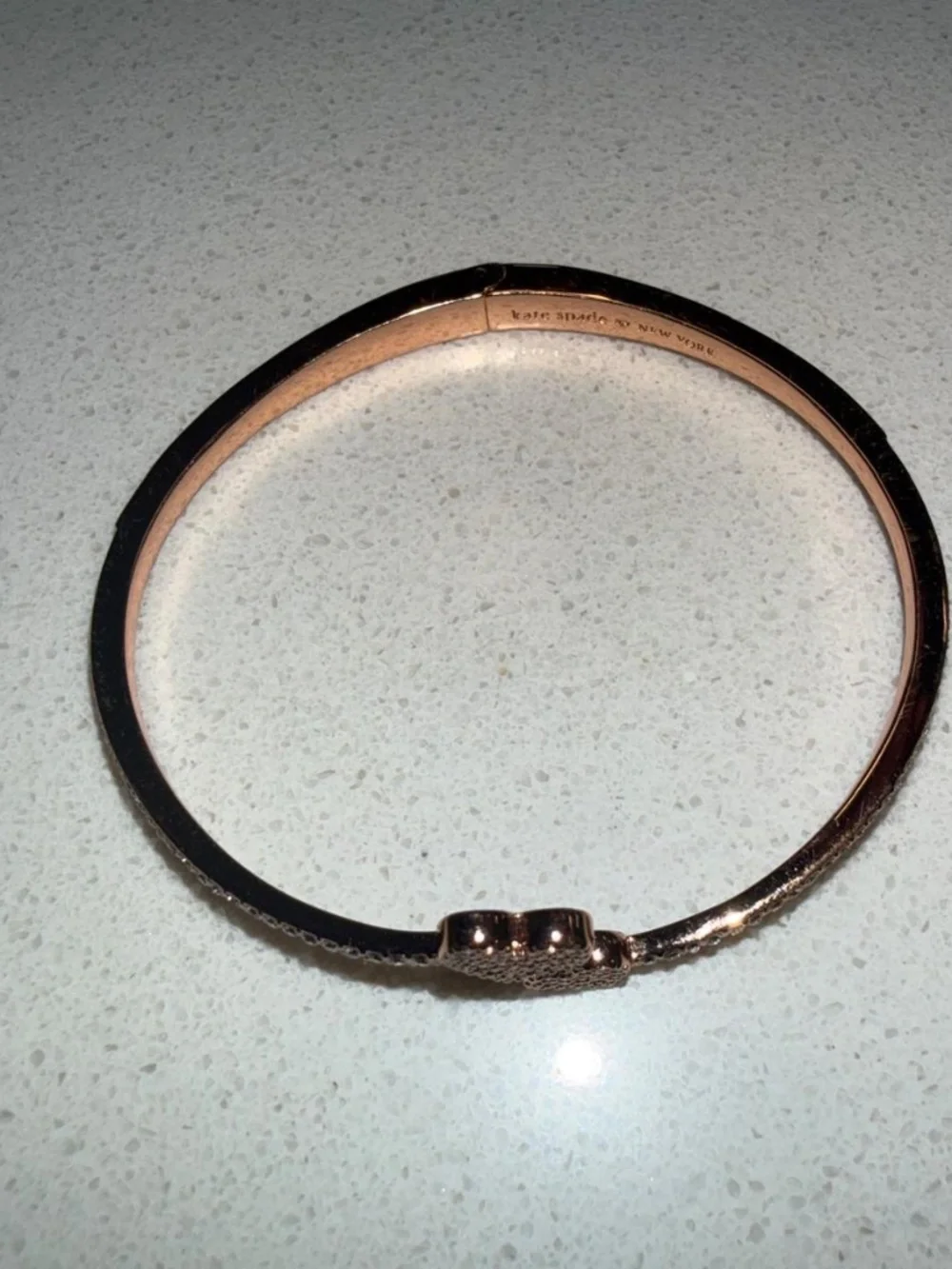 Kate Spade Yours Truly Heart pave open hinge cuff - Rose Gold - Picture 3 of 3